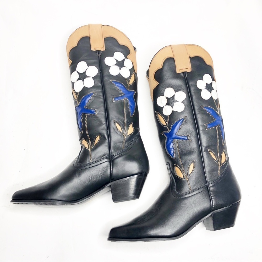 Oak Tree Farms | Chuparossa Black Retro Western Boots